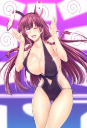  absurdres blush braid breasts bunny_ears bunny_pose cleavage erect_nipples female_only femsub glowing glowing_eyes happy_trance hypnotic_screen icontrol_(manipper) infinite_stratos large_breasts long_hair manip one-piece_swimsuit one_eye_open open_mouth purple_hair solo spiral_eyes swimsuit symbol_in_eyes tabane_shinonono tech_control twin_braids wink zucchini 