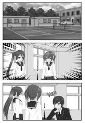 3d amaturemanga candle comic comipo empty_eyes evil_smile expressionless femsub flame greyscale long_hair maledom monochrome multiple_girls multiple_subs school_uniform short_hair skirt smile text tie twintails