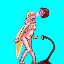 animated animated_gif blonde_hair blue_background bottomless breasts eye_beams femsub fingering hypnotic_eyes incubus_hunter lily_(incubus_hunter) meta nipples nude open_mouth orgasm pixel_art pussy pussy_juice simple_background spiral_eyes squatting squirting symbol_in_eyes tentacles topless very_long_hair