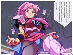  aura breasts clothed dialogue dragon_quest_(series) dragon_quest_the_adventure_of_dai empty_eyes english_text femsub hard_translated hitsugi_mc japanese_text maam_(dragon_quest) myst_(dragon_quest) pink_hair ponytail possession smile speech_bubble square_enix tagme text translation_request 