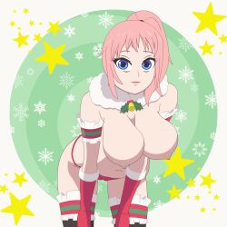  animated animated_gif arched_back blue_eyes breasts cameltoe christmas crystal_(zko) female_only femdom gloves hanging_breasts holly huge_breasts hypnotic_breasts large_breasts large_hips leaning_forward midriff muddle nipples original pink_hair ponytail spiral thick_thighs thighhighs thighs 