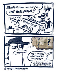    border closed_eyes comic confused dr._doofenshmirtz environmental_text evil_smile femsub hat humor hypnotic_gun kissing lab_coat magicmooshka maledom meme multiple_boys multiple_girls multiple_subs perry_the_platypus phineas_and_ferb scientist sexuality_change short_hair signature smile speech_bubble straight_to_gay tech_control text thought_bubble urination yuri 