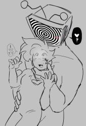 antenna deltarune hand_on_head happy_trance heart hypnotic_screen maledom nude spiral tenna tv yaoi yunsed01