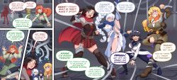 blake_belladonna bondage comic dialogue femsub penny_polendina ruby_rose rwby scopedout speech_bubble tech_control tentacles text weiss_schnee yang_xiao_long