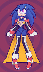  bare_shoulders blue_hair blue_skin boots breasts cape cleavage clothed_exposure collar commissionedimp enemy_conversion femsub furry genderswap gloves happy_trance high_heels jacket knees_together long_hair navel pink_eyes shoes simple_background smile solo sonic_the_hedgehog sonic_the_hedgehog_(series) spiral_background spiral_eyes symbol_in_eyes thighhighs 
