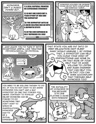  bloof comic dialogue greyscale hypno kirlia nintendo pendulum pikachu pokemon pokemon_(creature) text 