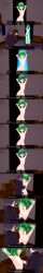  absurdres angry anoni_hypno arms_above_head aware black_hair body_control breasts camera censored confused dialogue english_text erect_nipples eye_color_change femsub green_eyes green_hair maledom nipple_tweak nipples nude one_punch_man posing pussy short_hair spiral spiral_eyes split_personality sweat symbol_in_eyes tatsumaki_(one_punch_man) text 
