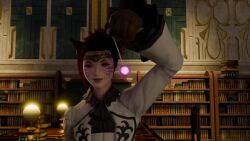  animated breasts featherbrew final_fantasy final_fantasy_xiv futadom glowing_eyes miqo'te necklace nipples oral pendulum pink_eyes pov pov_sub purple_hair sound spiral topless video 