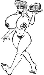 breast_expansion femsub gemna_(mezz+pokemongirl) glasses happy_trance huge_breasts original shrunken_irises waitress zombifier