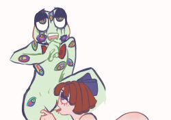  abstraction_(the_amazing_digital_circus) ass bow cunnilingus femdom femsub multiple_eyes null_bulge ragatha ramutism red_hair ribbit_(the_amazing_digital_circus) runny_makeup spit_trail the_amazing_digital_circus yuri 