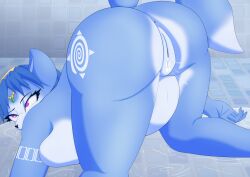 absurdres ass blue_hair bottomless breasts cum female_only femsub fox_girl furry krystal large_breasts nintendo nude open_mouth orgasm pregnant pussy pussy_juice secret_pony_guy short_hair spiral_eyes star_fox symbol_in_eyes topless