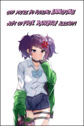  animated animated_gif blush caption dialogue drool female_only femsub happy_trance heart heart_eyes kara_n manip microui_(manipper) open_mouth phone purple_eyes purple_hair short_hair skirt smile spiral_eyes symbol_in_eyes tanaka_mamimi tech_control text the_idolm@ster the_idolm@ster:_shiny_colors 