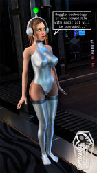  3d blender breasts fembot femsub glowing glowing_eyes graybot harry_potter_(series) headphones hermione_granger leotard standing standing_at_attention supercasket tech_control text tight_clothing 