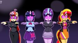  dr._chaos equestria_girls female_only femsub furry glowing glowing_eyes horns horse_girl hypnotic_accessory moondancer multicolored_hair multiple_subs my_little_pony ring_eyes starlight_glimmer straight-cut_bangs sunset_shimmer twilight_sparkle zombie_walk 