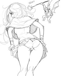 ass body_control castlevania charlotte_aulin demon femsub imp_(castlevania) magic panties sketch skirt skirt_lift underwear