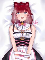 bell_collar blue_eyes bondage cat_girl femsub happy_trance m3esaki maid red_hair tagme