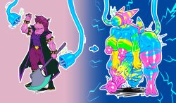  anal before_and_after cables deltarune futanari futasub hyper_cock muscle_girl shakken slouching susie_(deltarune) tagme werewire wires 