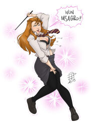  ahegao bra breasts callmepo cleavage dialogue eye_roll female_only ginny_weasley harry_potter_(series) heavy_eyelids large_breasts magic magic_wand open_clothes open_shirt orgasm orgasm_command red_hair self_hypnosis skirt skirt_lift solo text thighhighs underwear witch 