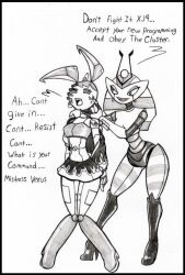  breasts corruption demon-keychain enemy_conversion female_only femdom femsub jenny_wakeman knees_together large_breasts my_life_as_a_teenage_robot nickelodeon open_mouth power_puff_girls_doujinshi resisting robot robot_girl sketch skirt standing tech_control text vexus western 