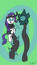 absurdres animal_ears animals_only coils dead_source eyeswirl femsub happy_trance hypnotic_eyes hypnotic_plant kaa_eyes my_little_pony plant purple_hair rarity signature simple_background two-tone_background