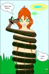  bloom_(winx_club) dialogue disney femsub happy_trance kaa_eyes large_breasts long_hair nabs001 nude orange_hair snake text the_jungle_book winx_club 