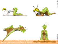 before_and_after blonde_hair body_control intorsus_volo original possession short_hair slug_girl vore watermark
