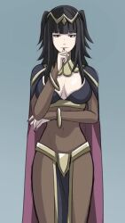  animated before_and_after black_eyes black_hair bodysuit bottomless breasts cleavage delalicious3 electrickronos empty_eyes evil_smile expressionless female_only femsub fingerless_gloves fire_emblem fire_emblem_awakening gloves hair_ornament large_breasts long_hair maledom navel nintendo nipples open_mouth smile sound standing standing_at_attention tharja tongue torn_clothes turning_the_tables video voice_acted 