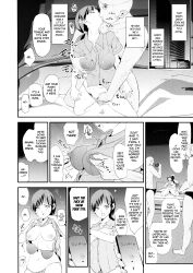  cleavage closed_eyes comic dokurosan embarrassed erect_nipples exposed_chest expressionless femsub fingering greyscale hard_translated large_breasts looking_at_viewer maledom minami_nitta multiple_boys navel nipple_tweak shirt_lift short_hair text the_idolm@ster translated ugly_bastard undressing 