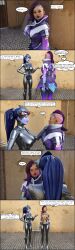 3d absurdres bodysuit comic dialogue drone female_only fembot femsub gloves graybot high_heels latex opera_gloves overwatch robot robotization sombra_(overwatch) standing standing_at_attention tech_control text theheckle whitewash_eyes widowmaker