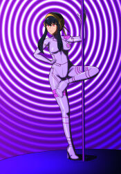  9zolwikame6 black_hair bodysuit cosplay dancing empty_eyes femsub gurren_lagann happy_trance large_breasts latex nia_teppelin pole_dancing spiral spy_x_family tagme yor_briar 