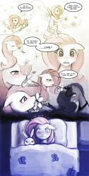 angel_bunny animals_only bed blue_hair blush comic drool femdom femsub fluttershy heart hooves horse long_hair lumineko my_little_pony non-human_feet pegasus pink_hair plant princess_luna spiral_eyes symbol_in_eyes text tongue tongue_out wings yuri