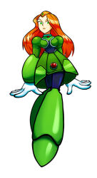 bodysuit capcom corruption empty_eyes expressionless female_only glowing glowing_eyes hypnotic_accessory long_hair megaman_(series) megaman_x_(series) microchip ponytail red_hair robot robotization sam tech_control totally_spies transformation