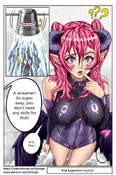  anita_(anidelos) female_only femsub original pink_eyes pink_hair sixmi34 spiral_eyes water 