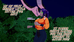 3d bleach clothed disney femsub hypnotic_eyes kaa kaa_eyes koikatsu! maledom open_mouth purple_hair snake text thatguysly the_jungle_book yoruichi_shihoin