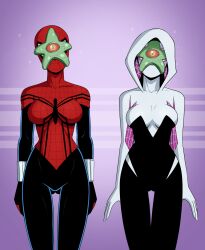 breasts costume female_only femsub gwen_stacy marvel_comics may_mayday_parker polmanning spider-girl spider-gwen spider-man_(series) starro super_hero