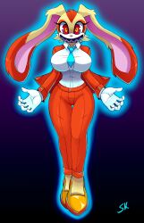 aged_up alternate_costume aura boom_boo breasts bunny_ears bunny_girl corruption cream_the_rabbit femsub floating furry gloves glowing happy_trance large_breasts looking_at_viewer possession sharp_teeth smile sokerikaneli sonic_the_hedgehog_(series) suit yellow_eyes