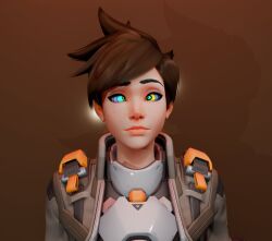 3d brown_hair femsub hypno_ninja kaa_eyes overwatch short_hair spiral_eyes tracer