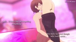 3d amnesia animated ass bottomless brown_hair choker clothed_sex confused erection fellatio femsub glowing_eyes heavy_eyelids kneeling maledom oral pants penis persona_(series) persona_3 pink_eyes rizzykawai sex short_hair signature standing tagme text towel video yukari_takeba