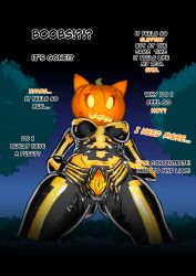  bodysuit cat cat_ears cat_girl cosplay costume femsub fortnite glowing glowing_eyes halloween nyokaiart pumpkin pussy solo spice_(fortnite) spread_pussy tail transformation transgender yellow_eyes 