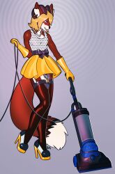 androgynous arh chastity crossdressing domestication furry happy_trance high_heels horns male_only malesub original penis precum solo stepfordization thighhighs vacuum_cleaner