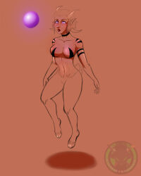  absurdres bottomless breasts character_request choker elf_ears expressionless faun femsub floating goat_girl hooves horns hypnotic_orb magic monster_girl nude open_mouth orb satyr short_hair spiral_eyes symbol_in_eyes tagme tail theneko topless 