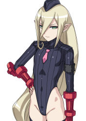 blonde_hair corruption crossover elf_ears expressionless femsub gloves green_eyes hai_(h81908190) leotard magilou_(tales) shadaloo_dolls street_fighter tales_of_(series) tales_of_berseria unhappy_trance