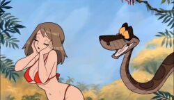  aged_up ai_art animated bikini disney femsub jungle kaa kaa_eyes maledom may nintendo pokemon resisting snake sound the_jungle_book video voice_acted 