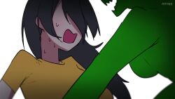 black_hair blue_eyes brown_hair closed_eyes clothed confused dialogue english_text evil_smile femdom femsub ghost ghost_girl green_eyes long_hair nanashiva possession pottaka red_eyes red_hair risiblezombie_(va) scared short_hair simple_background sound subtitled sweat symbol_in_eyes text trance_break video voice_acted white_background wholesome