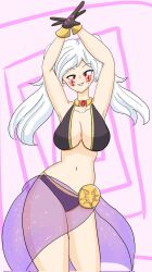  a_singular_fish blush breasts choker cleavage dancer dancing embarrassed female_only femsub fire_emblem fire_emblem_awakening gloves grima_(fire_emblem_awakening) happy_trance large_breasts long_hair midriff nintendo possession red_eyes robin_(fire_emblem_awakening) smile thighs twintails white_hair 